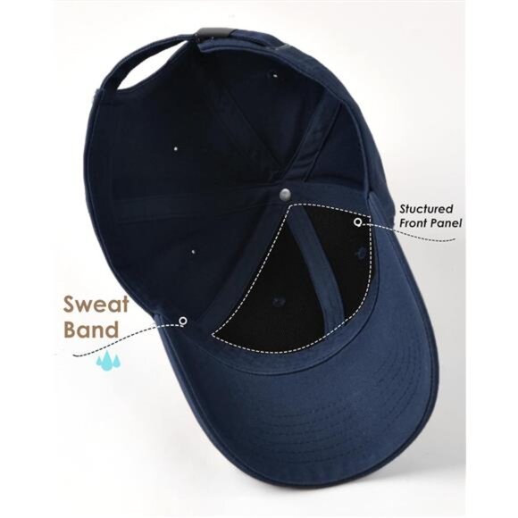 Mens Baseball Cap Adjustable Washed Cotton Golf Dad Hat Plain Classic Hats - Picture 7 of 8